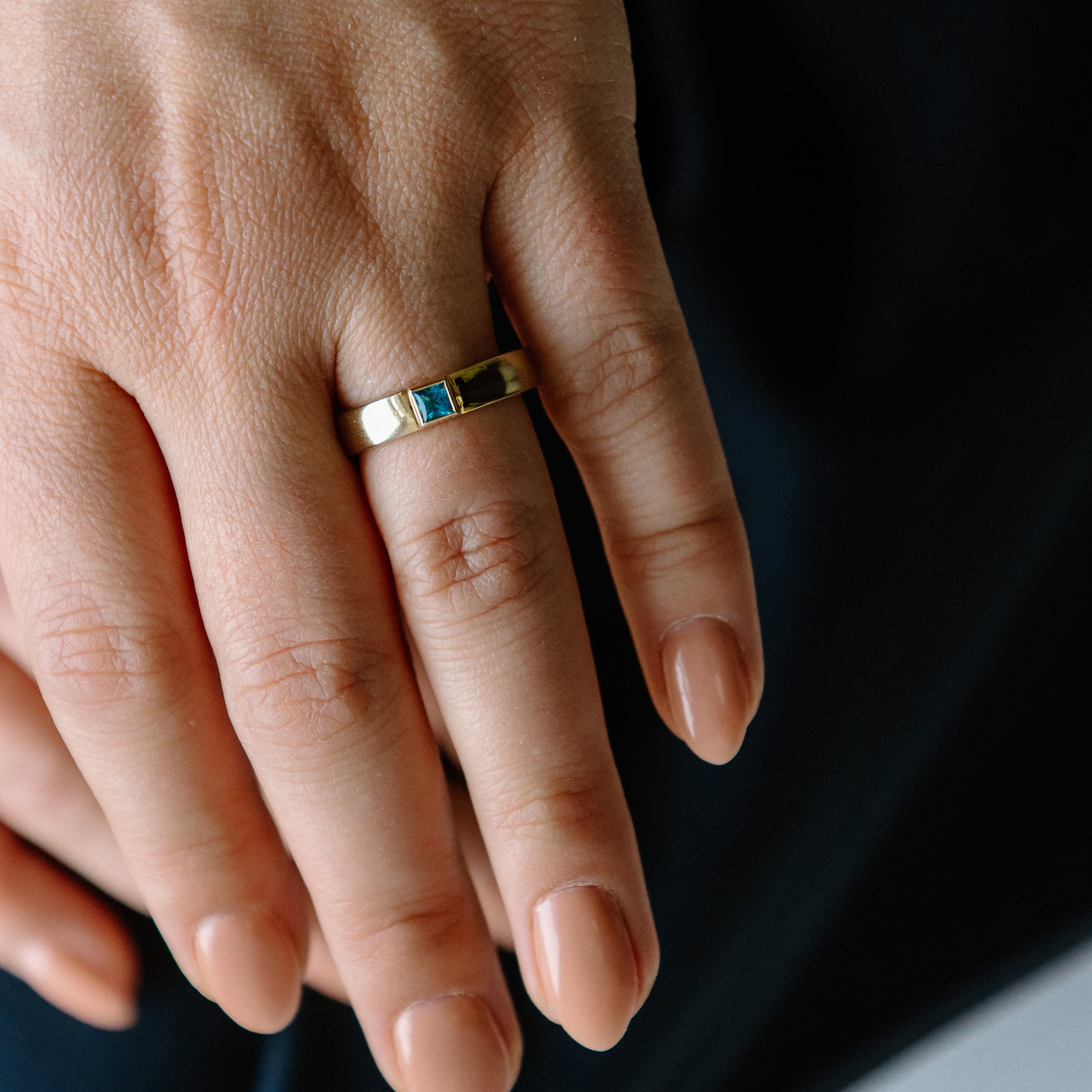 Bague Rosa (Topaze bleue)