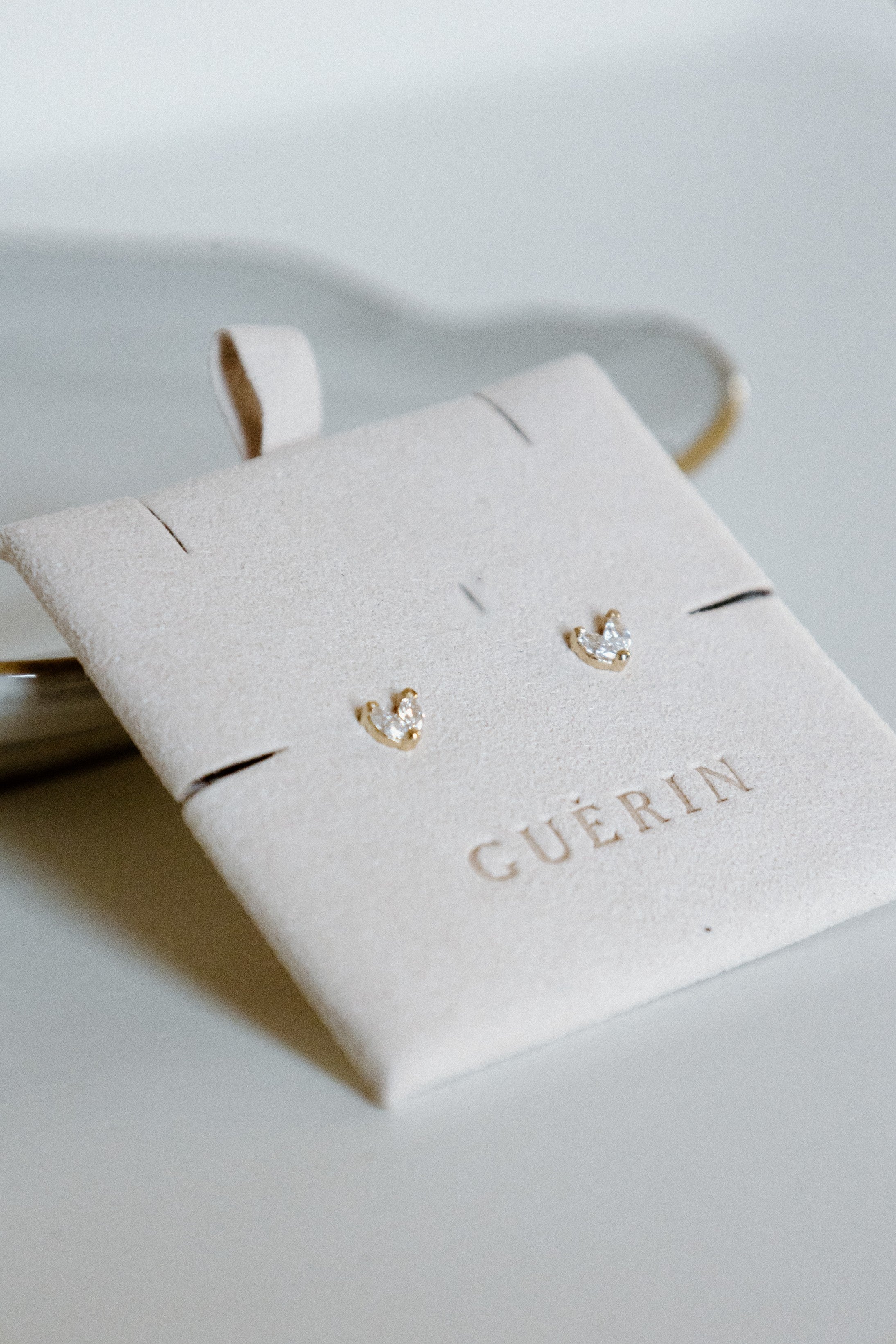 Boutons coeur à diamant marquise