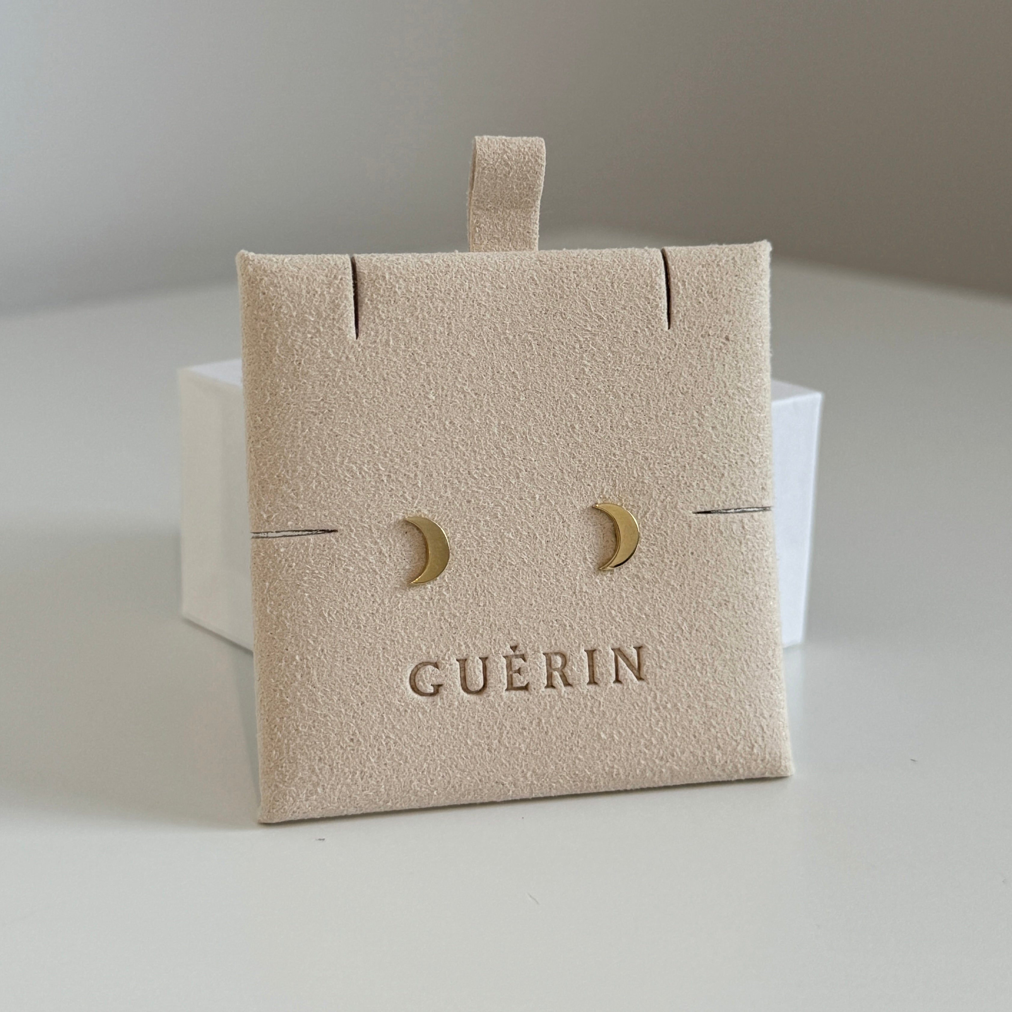 Boutons d'oreilles lunes (or jaune)