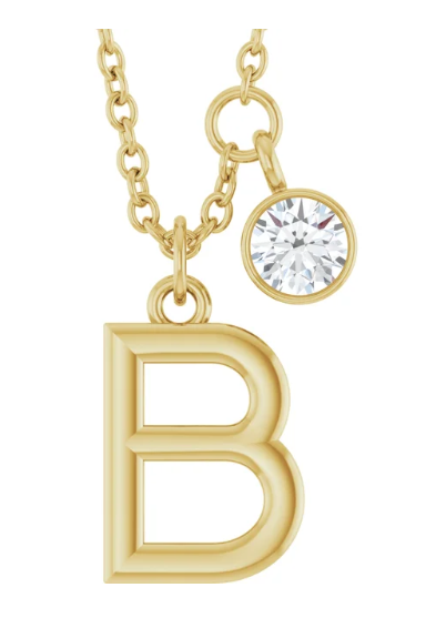 Collier initiale avec diamant