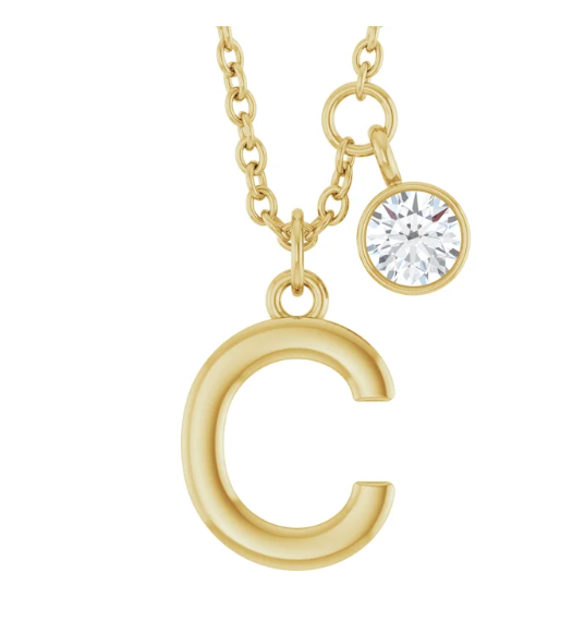Collier initiale avec diamant
