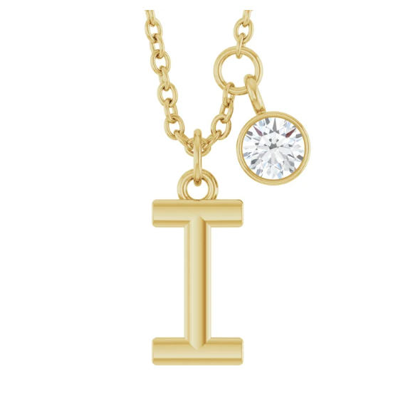 Collier initiale avec diamant