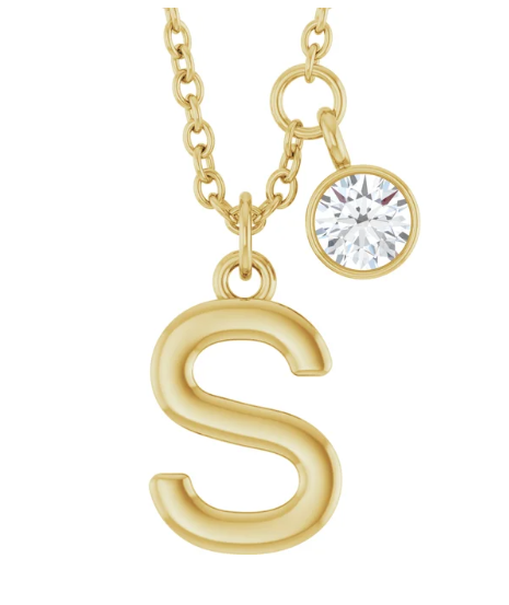Collier initiale avec diamant