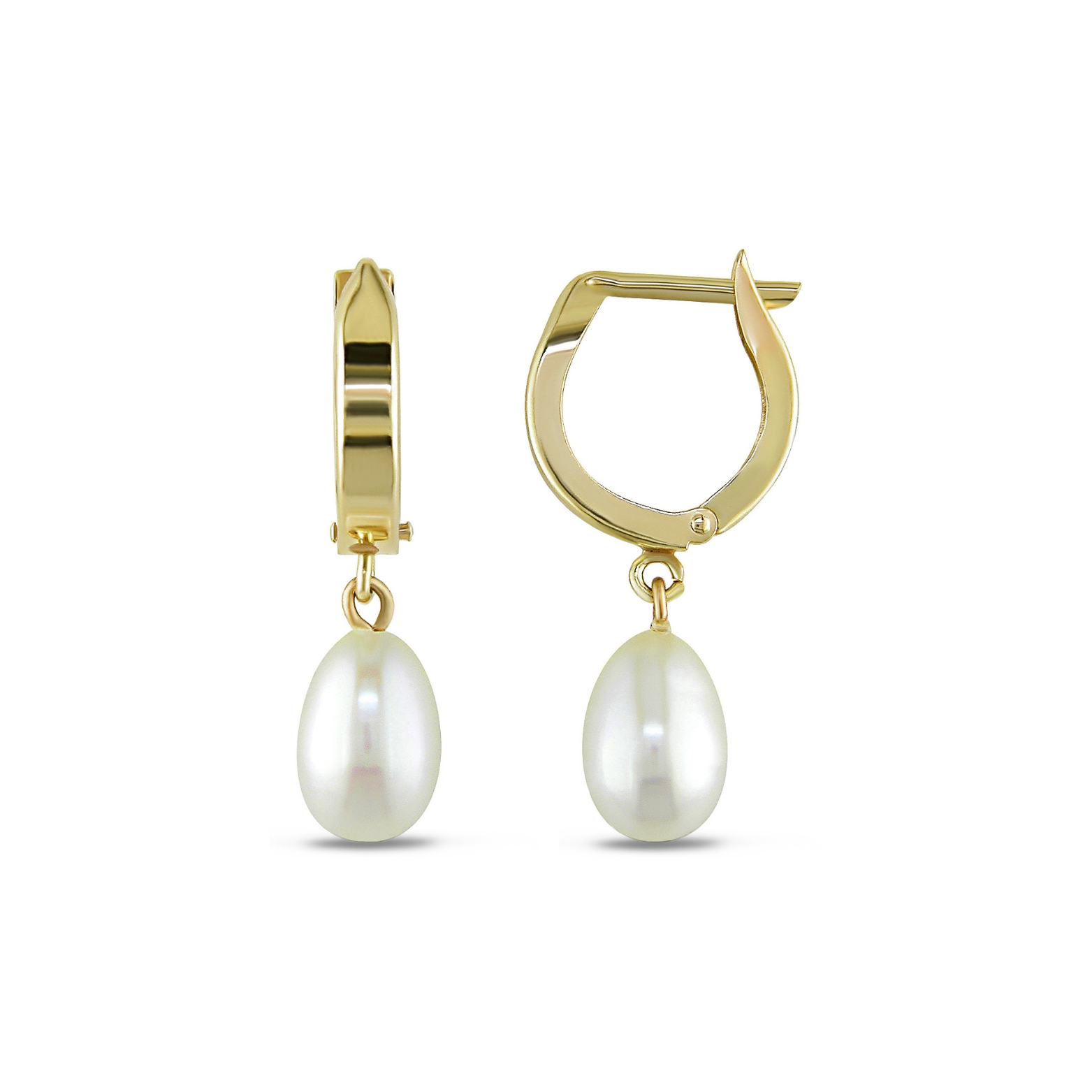 Boucles d'oreilles pendantes avec perles de culture d'eau douce
