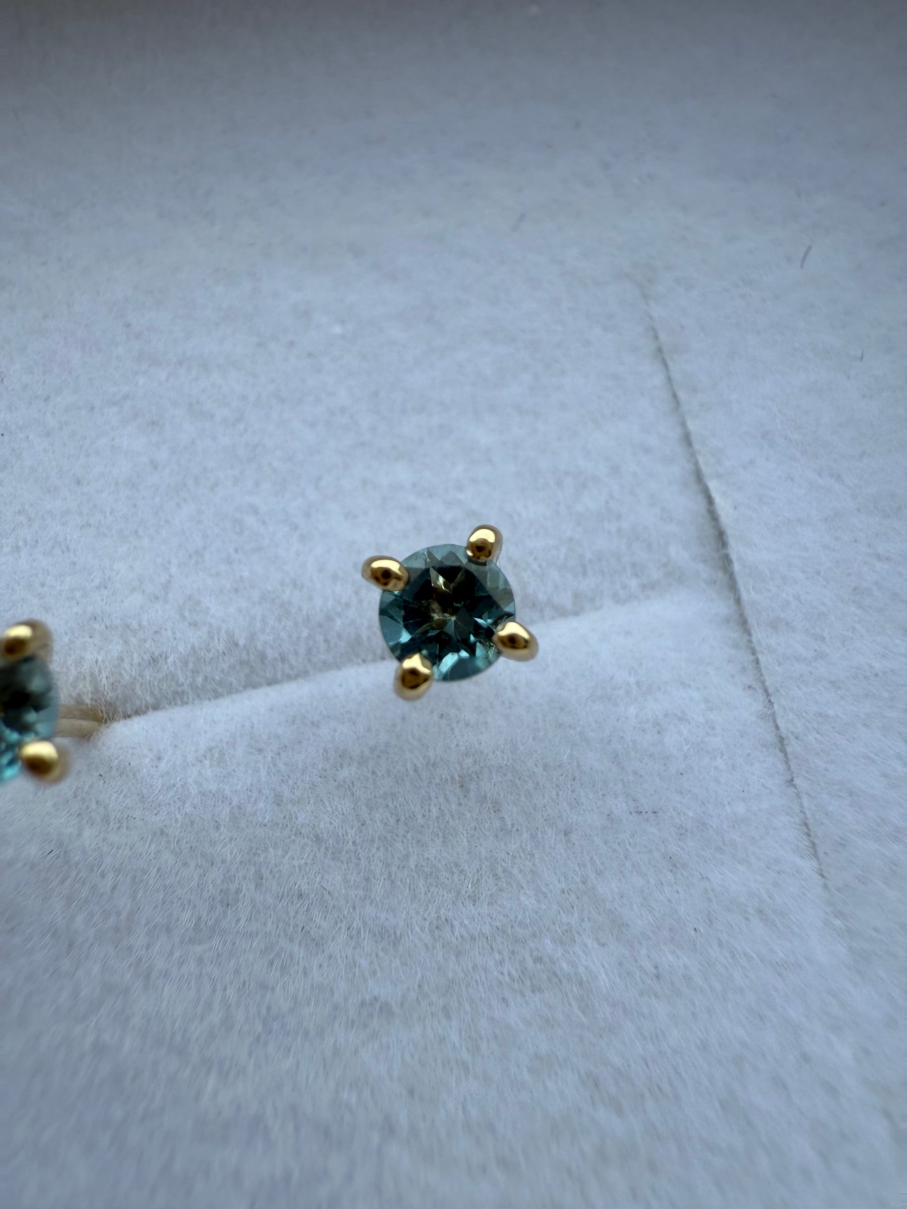 Boutons d'oreilles Topaze London blue (Pour l'Alzheimer)