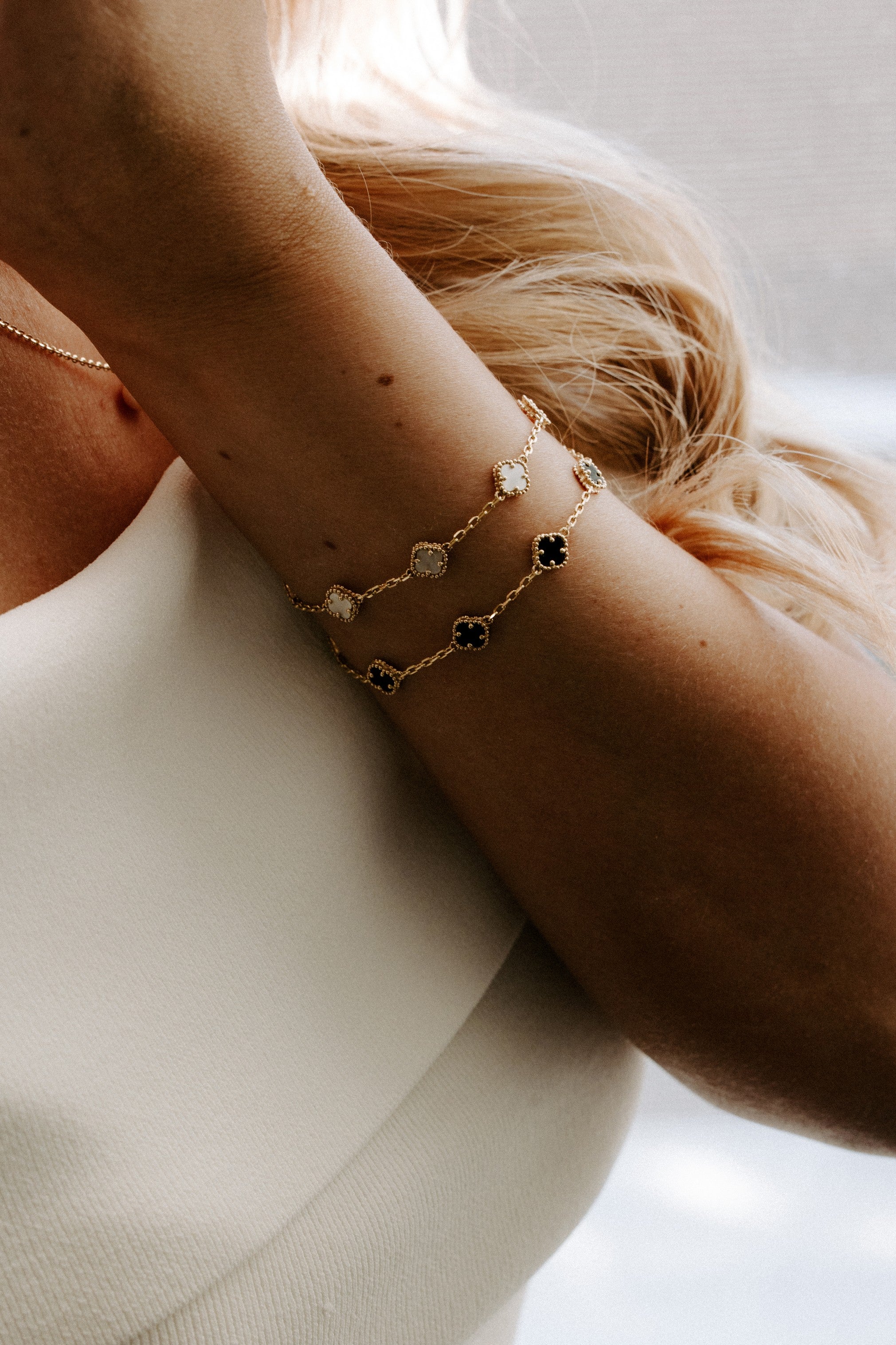 Bracelet trèfles noirs