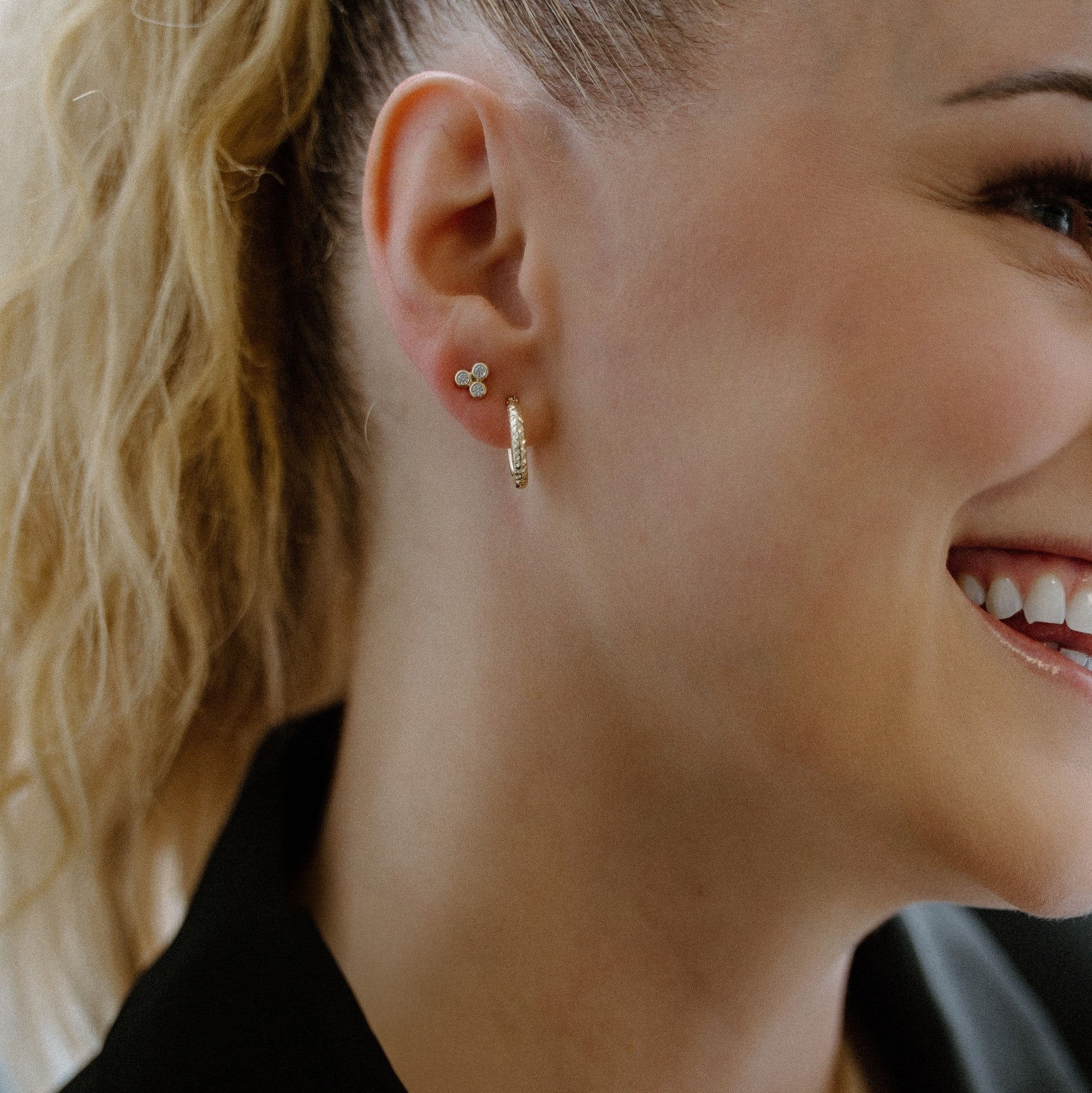 Petits anneaux texturés bold