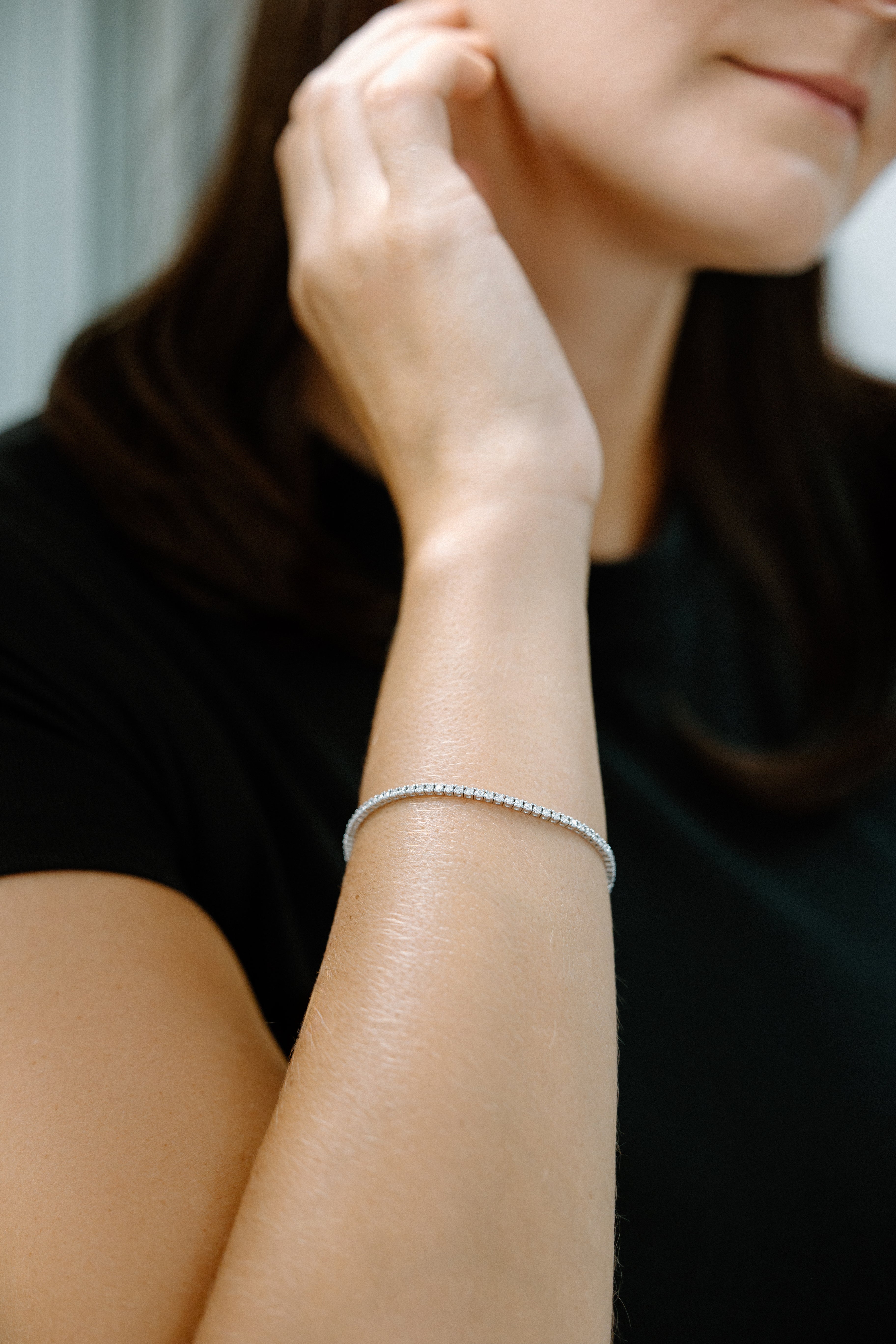 Bracelet tennis - Or blanc & diamants