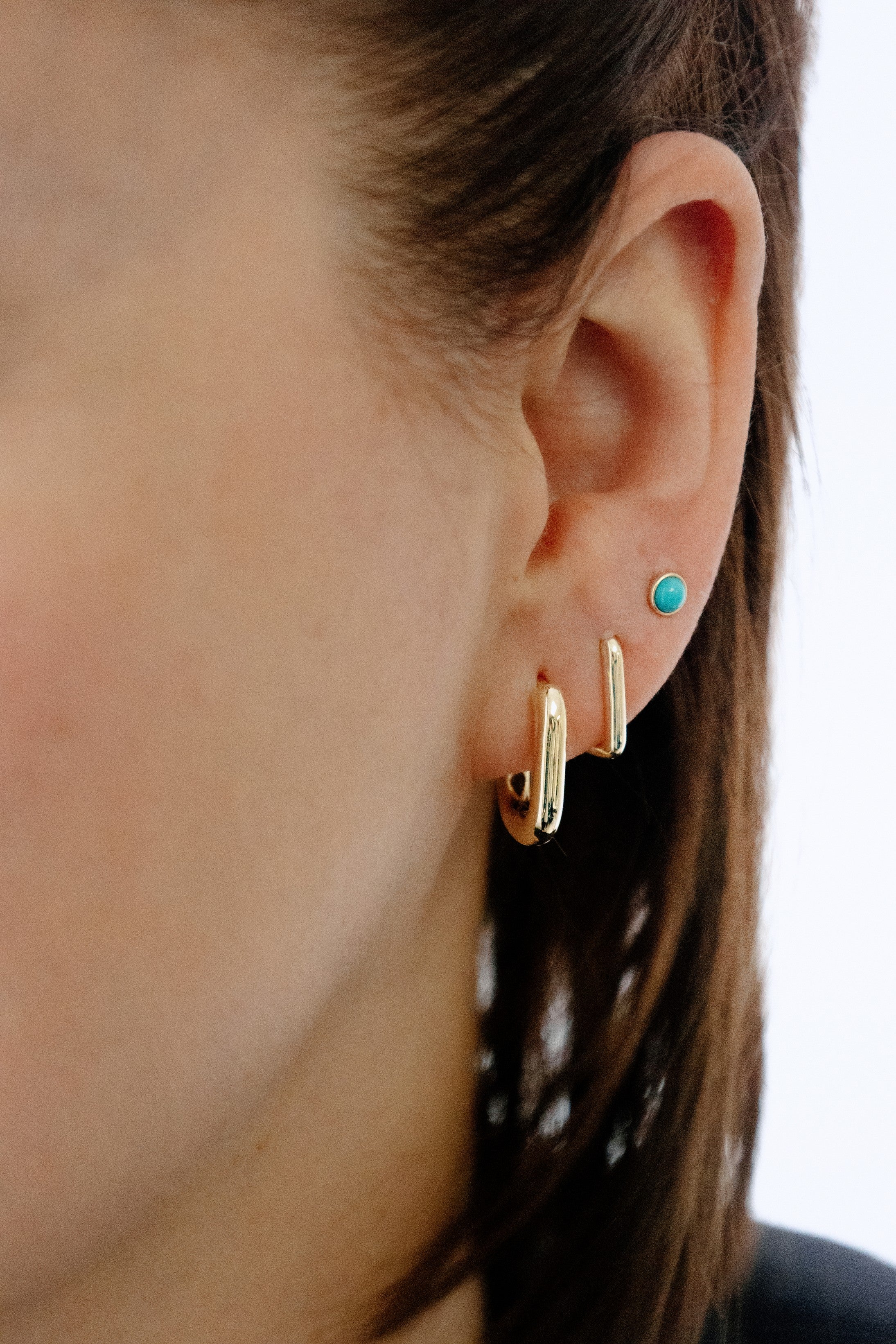 Boutons d'oreilles turquoise_Bezel