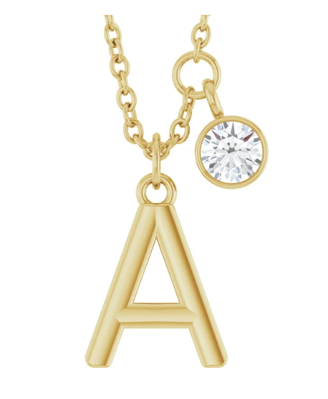 Collier initiale avec diamant
