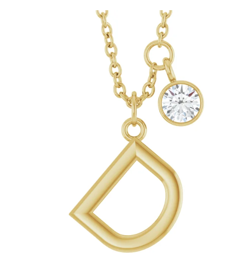 Collier initiale avec diamant