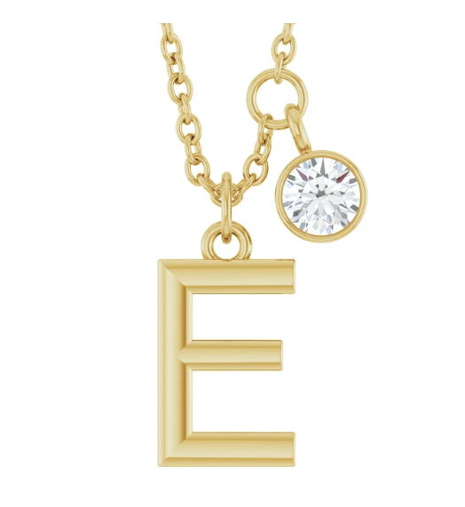 Collier initiale avec diamant