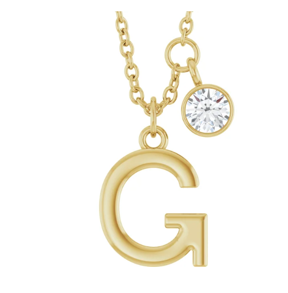Collier initiale avec diamant