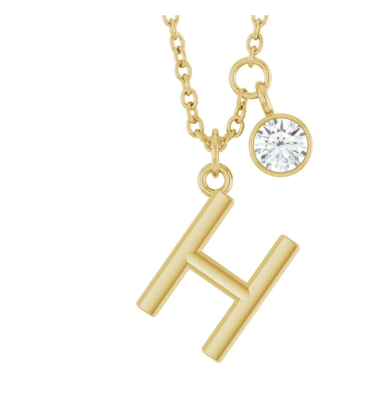 Collier initiale avec diamant