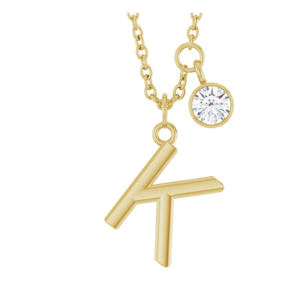 Collier initiale avec diamant