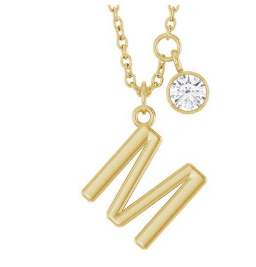 Collier initiale avec diamant