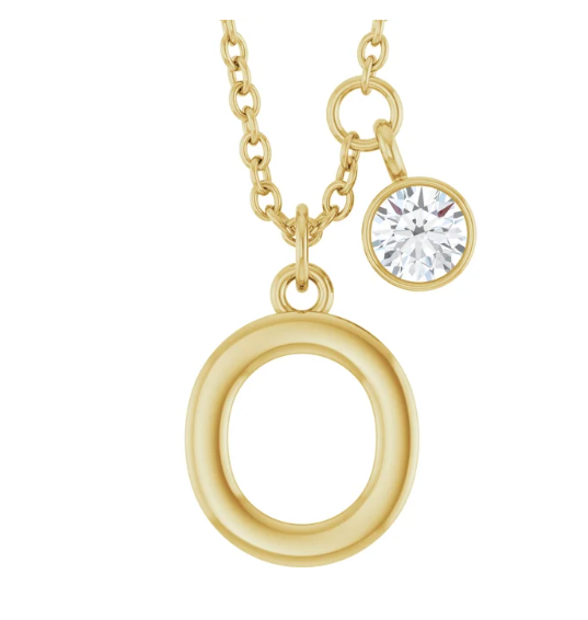 Collier initiale avec diamant