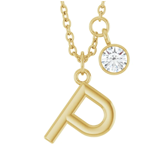 Collier initiale avec diamant