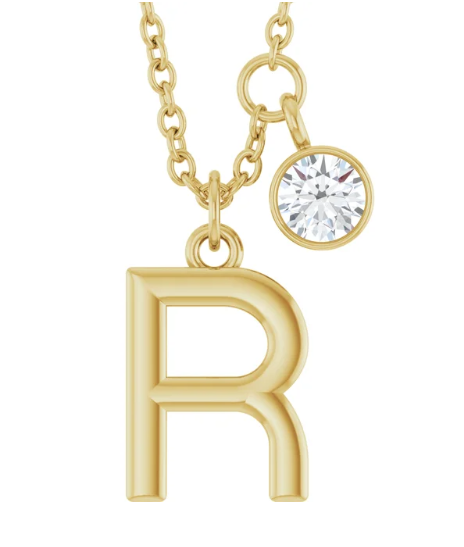 Collier initiale avec diamant