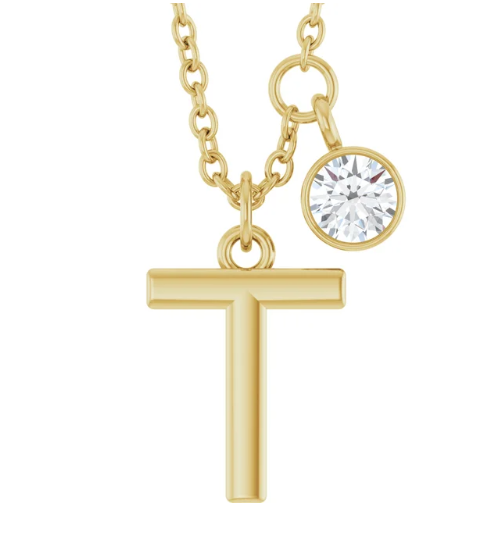 Collier initiale avec diamant