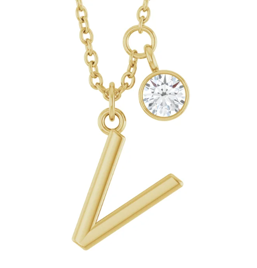 Collier initiale avec diamant