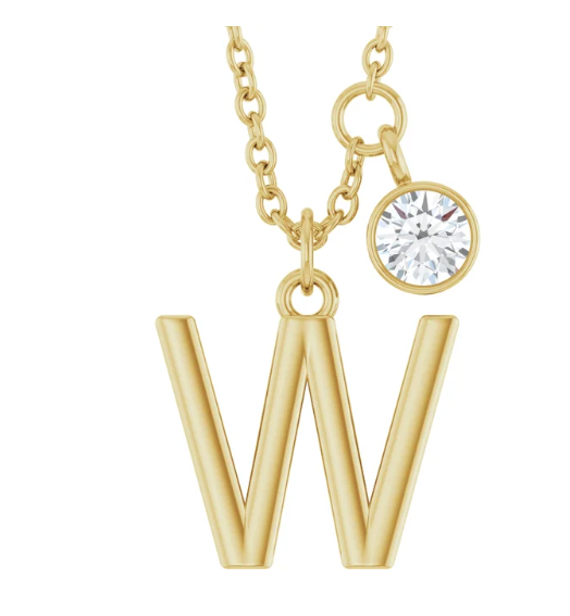 Collier initiale avec diamant
