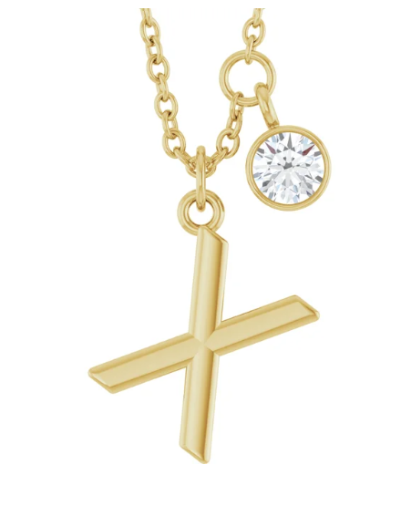 Collier initiale avec diamant