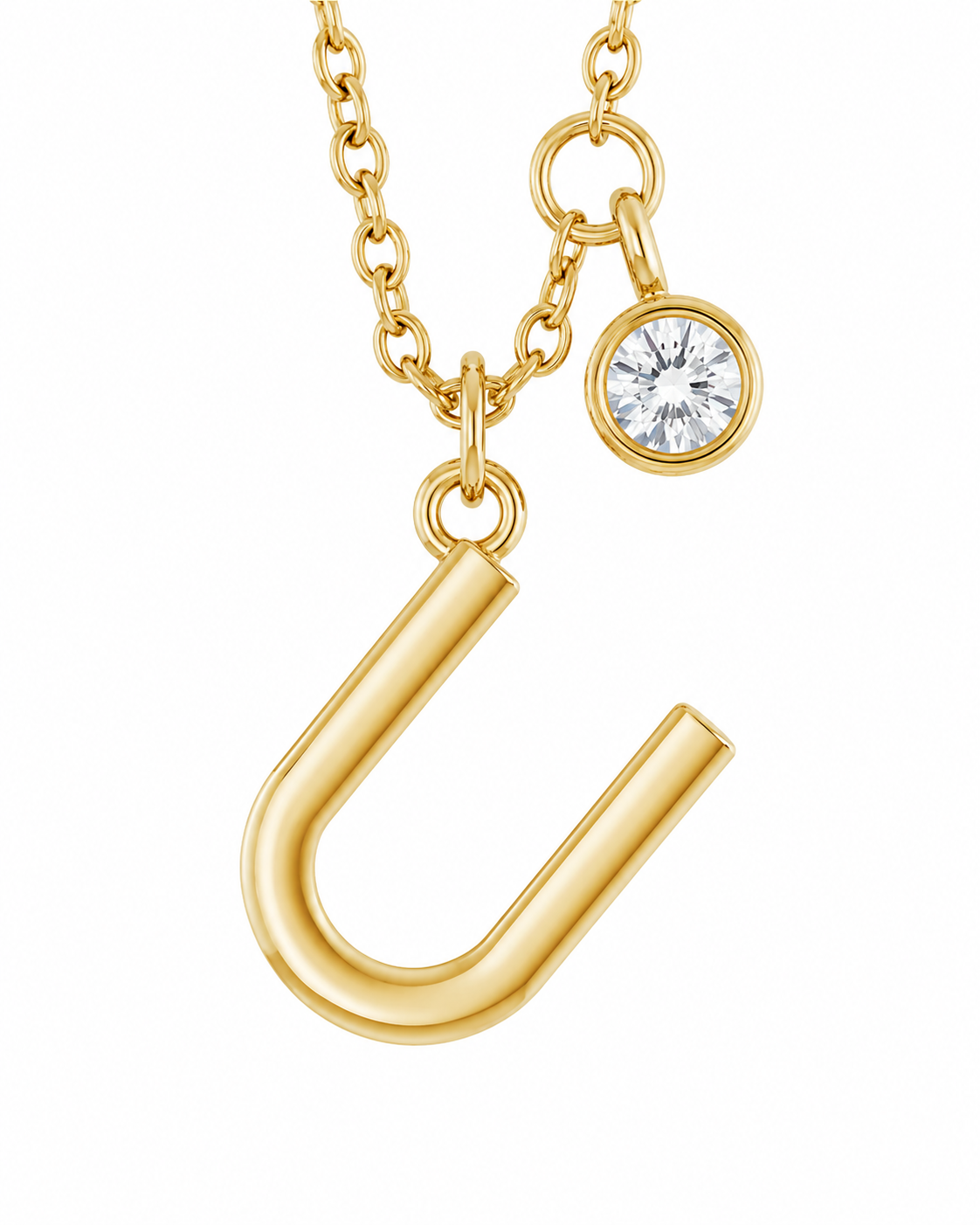 Collier initiale avec diamant