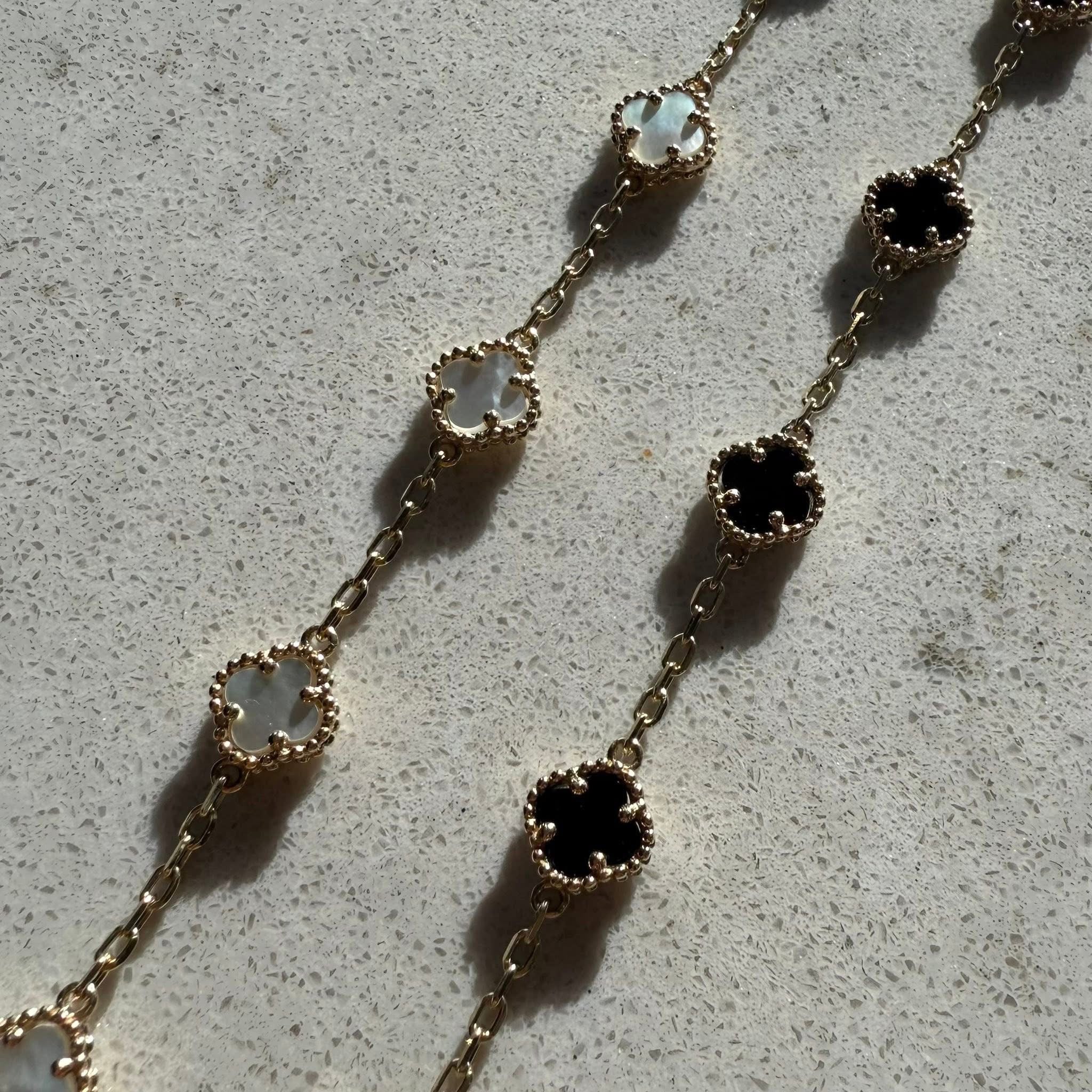 Bracelet trèfles noirs